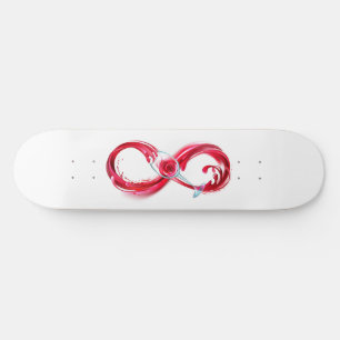 Oändlighet med Röda Vin Mini Skateboard Bräda 18,5 Cm