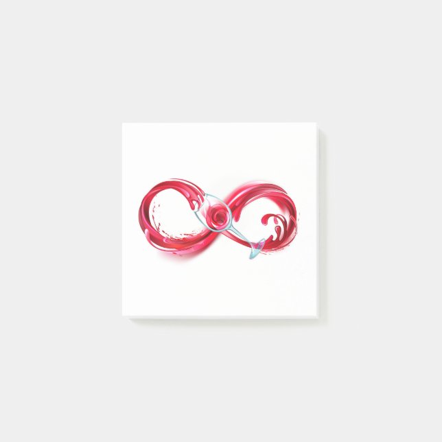 Oändlighet med Röda Vin Post-it Block (Framsida)
