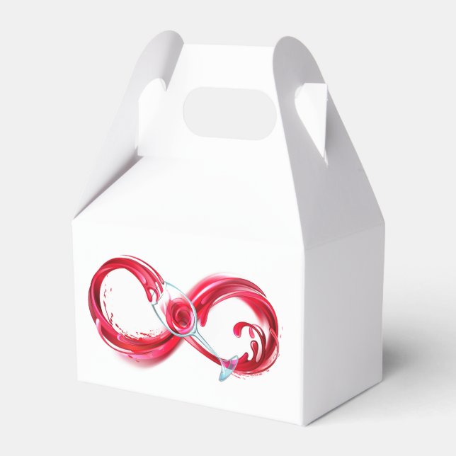 Oändlighet med Röda Vin Presentaskar (Framsidan Sidan)