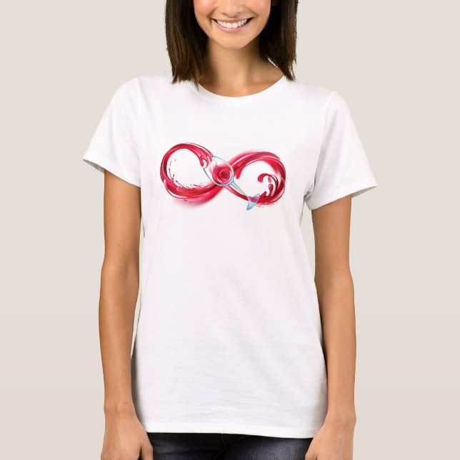 Oändlighet med Röda Vin T Shirt (Framsida)