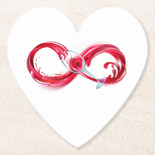 Oändlighet med Röda Vin Underlägg Papper (Framsida)
