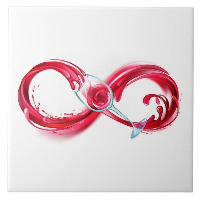 Oändlighet med rött vin kakelplatta (Framsidan)