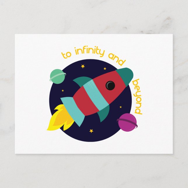 Oändlighet och bortom vykort (Framsida)