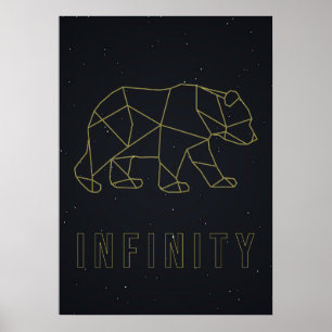 Oändlighetsbekräftelse poster. gult origami björn poster