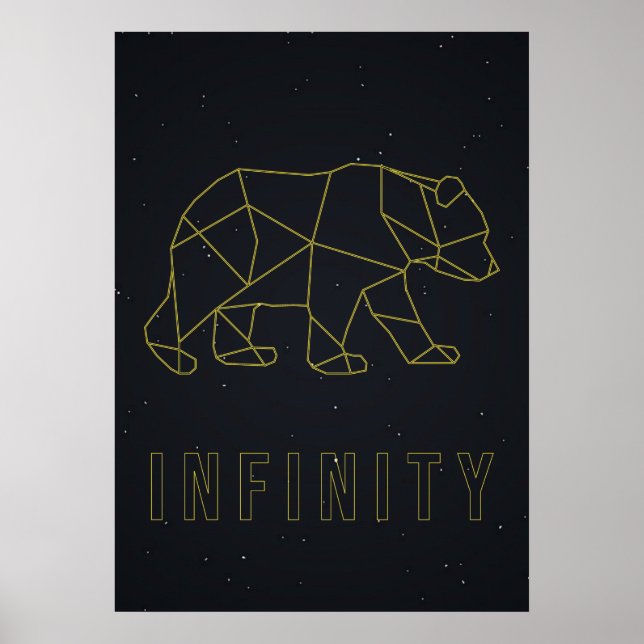 Oändlighetsbekräftelse poster. gult origami björn poster (Framsidan)