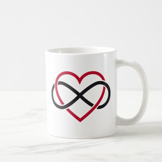 Oändlighetshjärta, aldrig sinande kärlek kaffemugg (Höger)