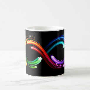 Oändlighetssymbol av regnbågs kometer kaffemugg