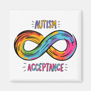 Oändlighetssymbol för autism Acceptans Färgfull re Magnet