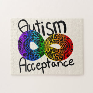 Oändlighetssymbol för autism Acceptans Färgfull re Pussel