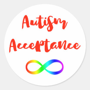 Oändlighetssymbol för autism-acceptans runt klistermärke