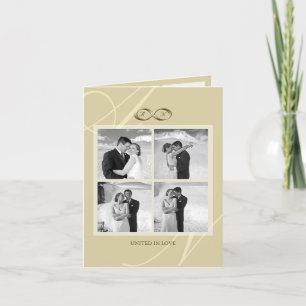 Oändlighetssymbol för guld 4 multifoto Elegant brö Tack Kort