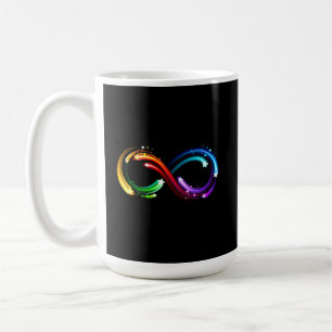 Oändlighetssymbol för regnbågs kometer kaffemugg