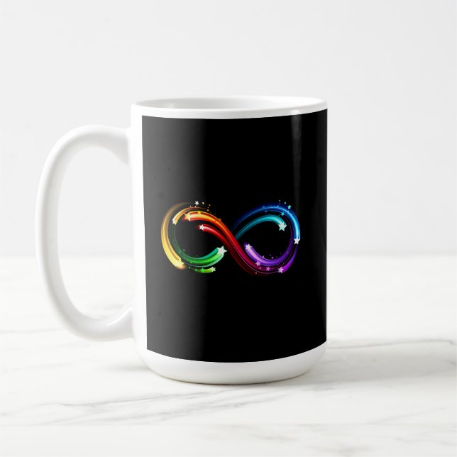 Oändlighetssymbol för regnbågs kometer kaffemugg (Vänster)