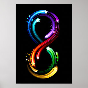 Oändlighetssymbol för regnbågs kometer poster