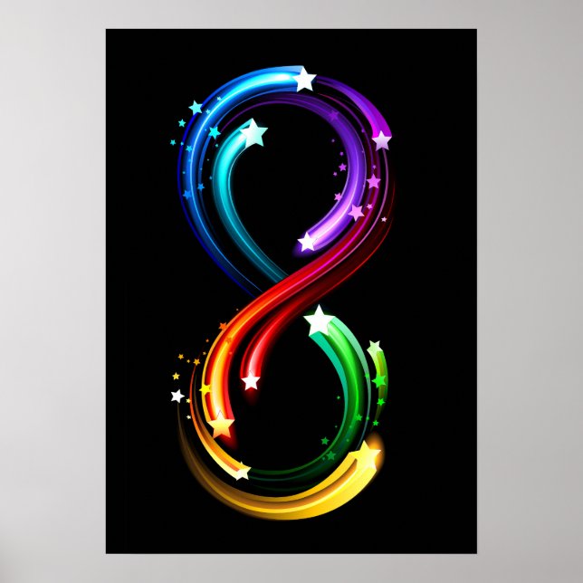 Oändlighetssymbol för regnbågs kometer poster (Framsidan)