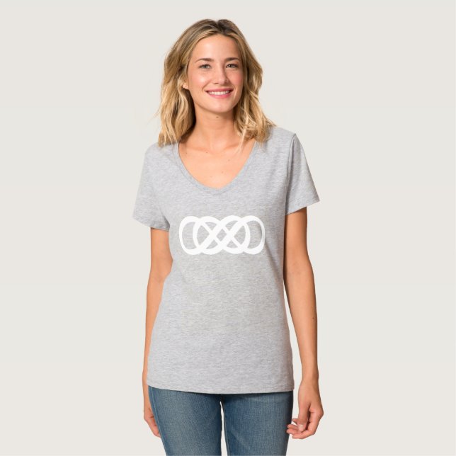 Oändlighetssymbol för vit Dubbla T Shirt (Hel framsida)