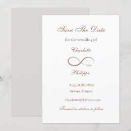 Oändlighetssymbol Guld Vit Spara Bröllopsdatum Inbjudningar