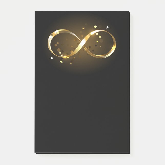 Oändlighetssymbol i guld post-it block (Framsida)