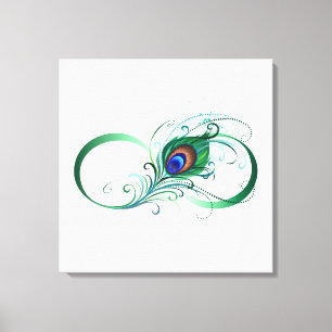 Oändlighetssymbol med Peacock Feather Canvastryck