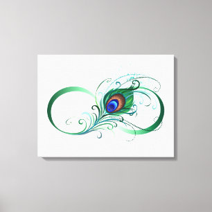 Oändlighetssymbol med Peacock Feather Canvastryck