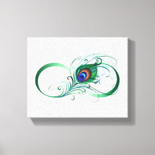 Oändlighetssymbol med Peacock Feather Canvastryck