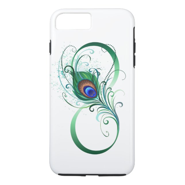 Oändlighetssymbol med Peacock Feather Case-Mate iPhone Skal (Baksida)