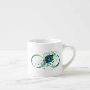 Oändlighetssymbol med Peacock Feather Espressomugg