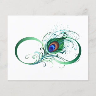 Oändlighetssymbol med Peacock Feather Flygblad