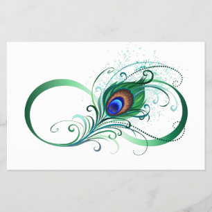 Oändlighetssymbol med Peacock Feather Flygblad