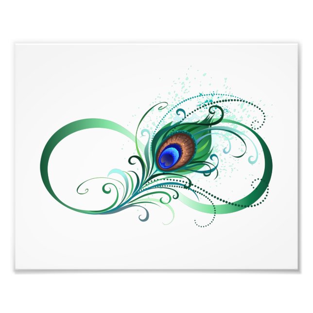 Oändlighetssymbol med Peacock Feather Fototryck (Framsidan)