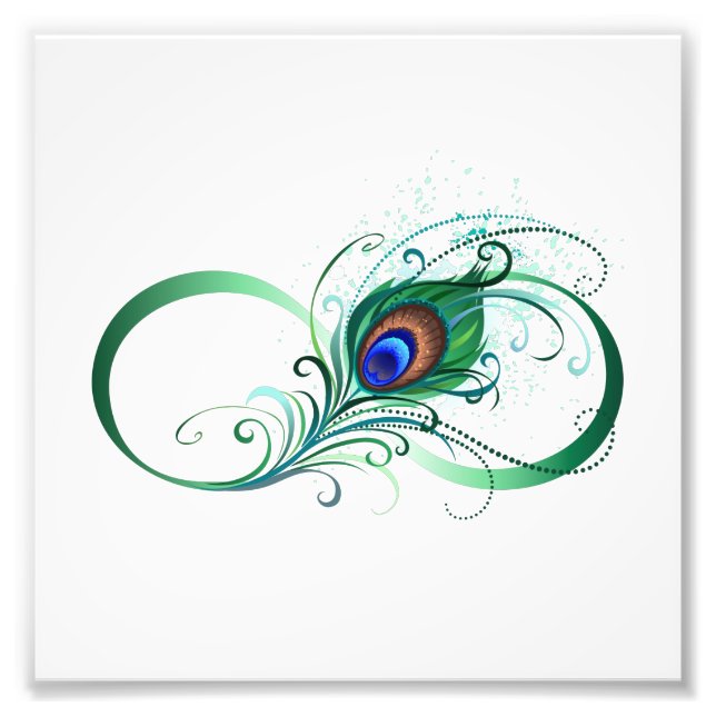 Oändlighetssymbol med Peacock Feather Fototryck (Framsidan)