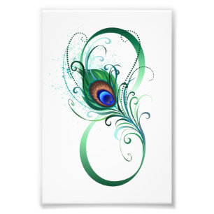 Oändlighetssymbol med Peacock Feather Fototryck