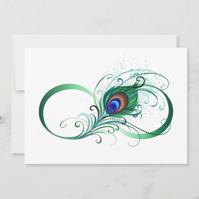 Oändlighetssymbol med Peacock Feather Julkort (Framsida)