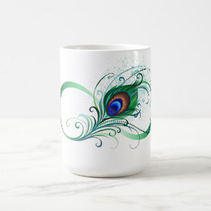 Oändlighetssymbol med Peacock Feather Kaffemugg