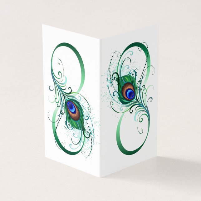 Oändlighetssymbol med Peacock Feather Kort (Utsida)