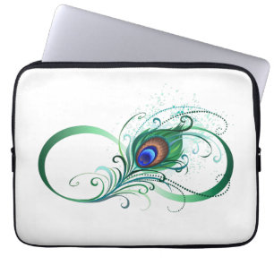Oändlighetssymbol med Peacock Feather Laptop Fodral