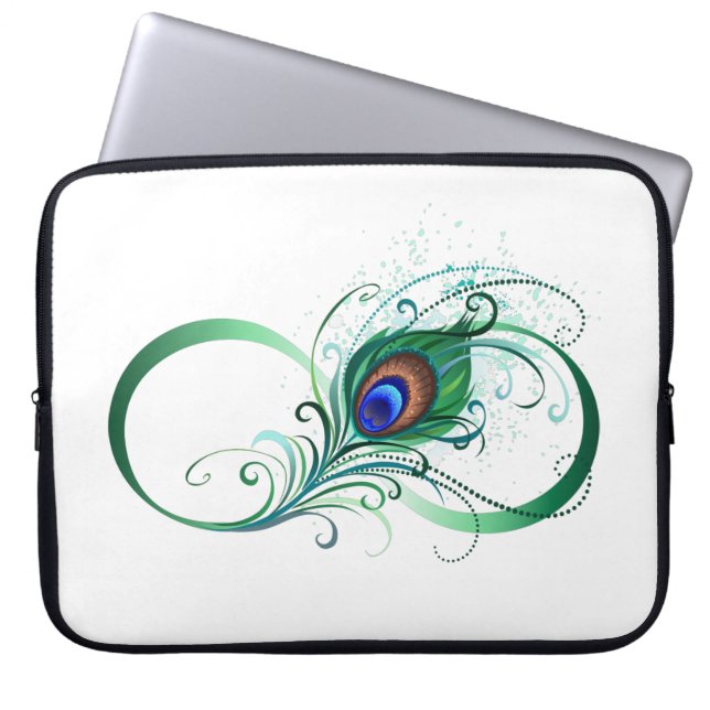 Oändlighetssymbol med Peacock Feather Laptop Fodral (Framsidan)