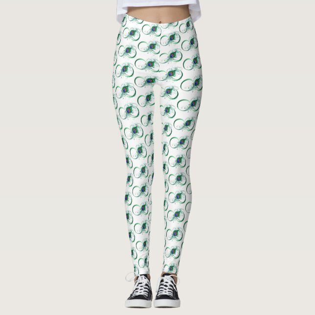 Oändlighetssymbol med Peacock Feather Leggings (Framsida)
