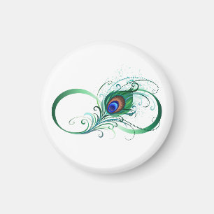 Oändlighetssymbol med Peacock Feather Magnet