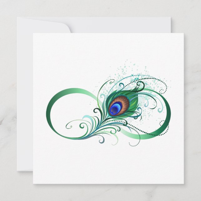 Oändlighetssymbol med Peacock Feather Meddelande (Framsida)