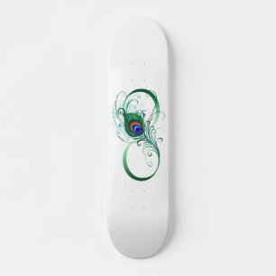 Oändlighetssymbol med Peacock Feather Mini Skateboard Bräda 18,5 Cm