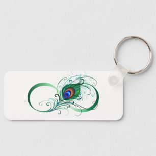 Oändlighetssymbol med Peacock Feather Nyckelring