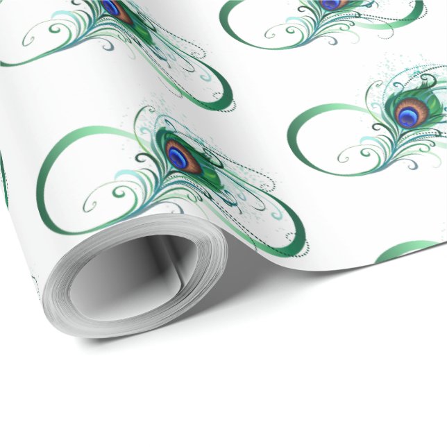 Oändlighetssymbol med Peacock Feather Presentpapper (Rullad Hörn)