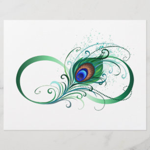Oändlighetssymbol med Peacock Feather Reklamblad