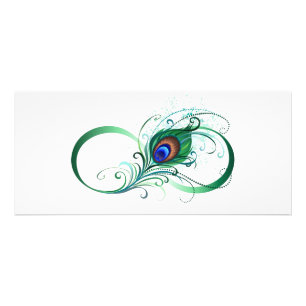 Oändlighetssymbol med Peacock Feather Reklamkort