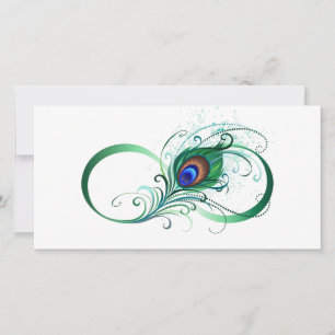 Oändlighetssymbol med Peacock Feather Spara Datumet