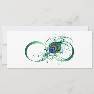Oändlighetssymbol med Peacock Feather Spara Datumet