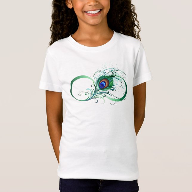 Oändlighetssymbol med Peacock Feather T Shirt (Framsida)
