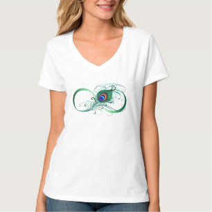 Oändlighetssymbol med Peacock Feather T Shirt