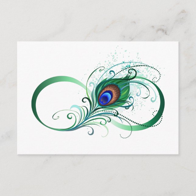 Oändlighetssymbol med Peacock Feather Tilläggskort (Framsida)